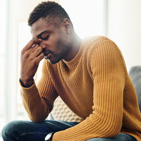 man with headache